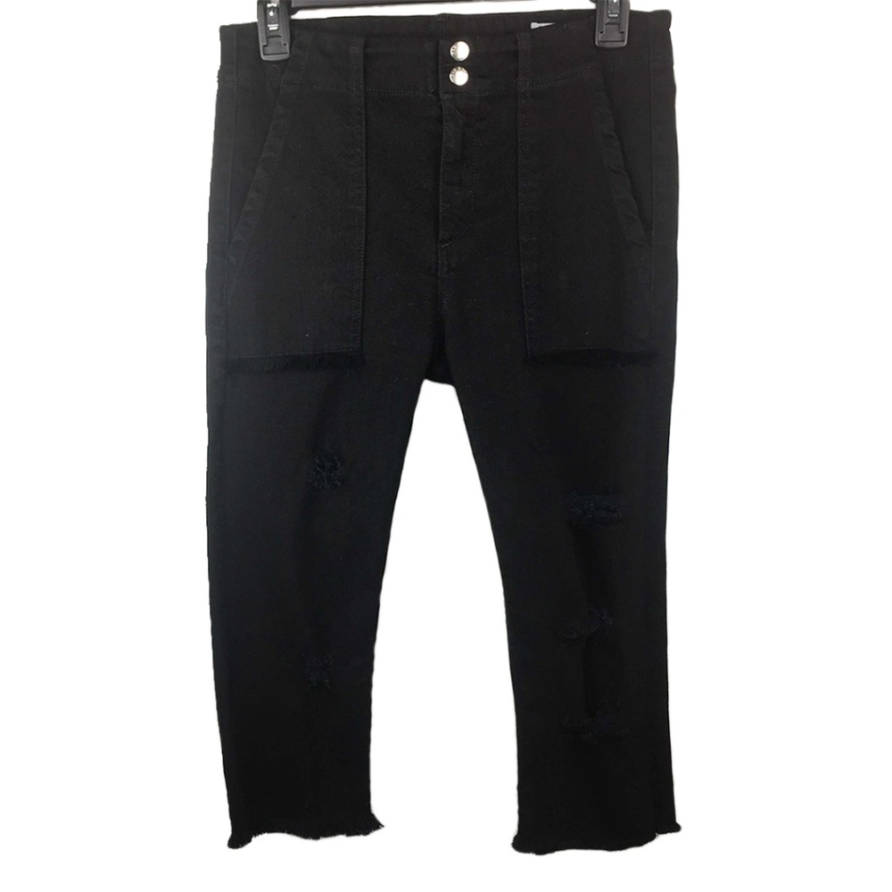 Rag & Bone High Waist Cropped Distressed Jeans